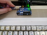 Arduino Uno wired up to a CBM IEC serial plug